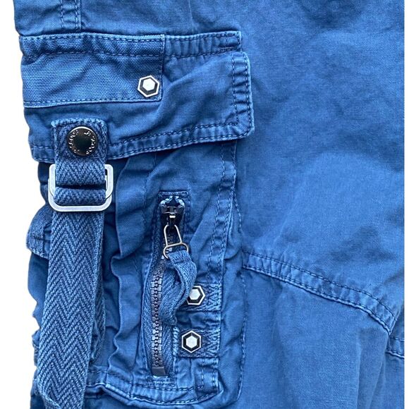 Lr scoop blue multi-pocket cargo cotton shorts classic size W30 - Picture 9 of 11